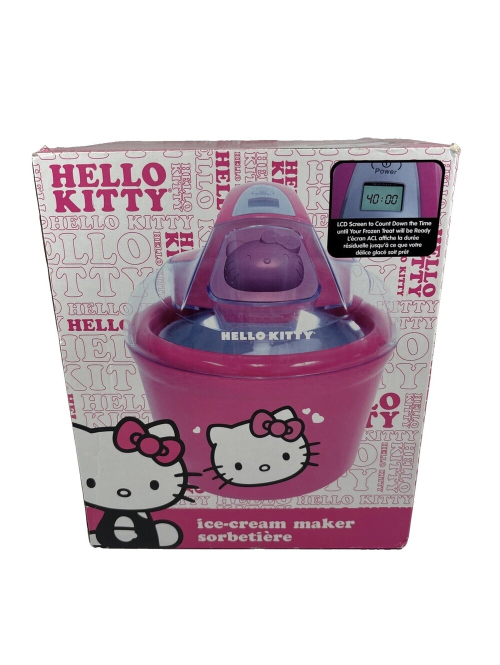Hello Kitty Ice Cream Maker Pink 1.5 Quart Capacity Brand New Open Box